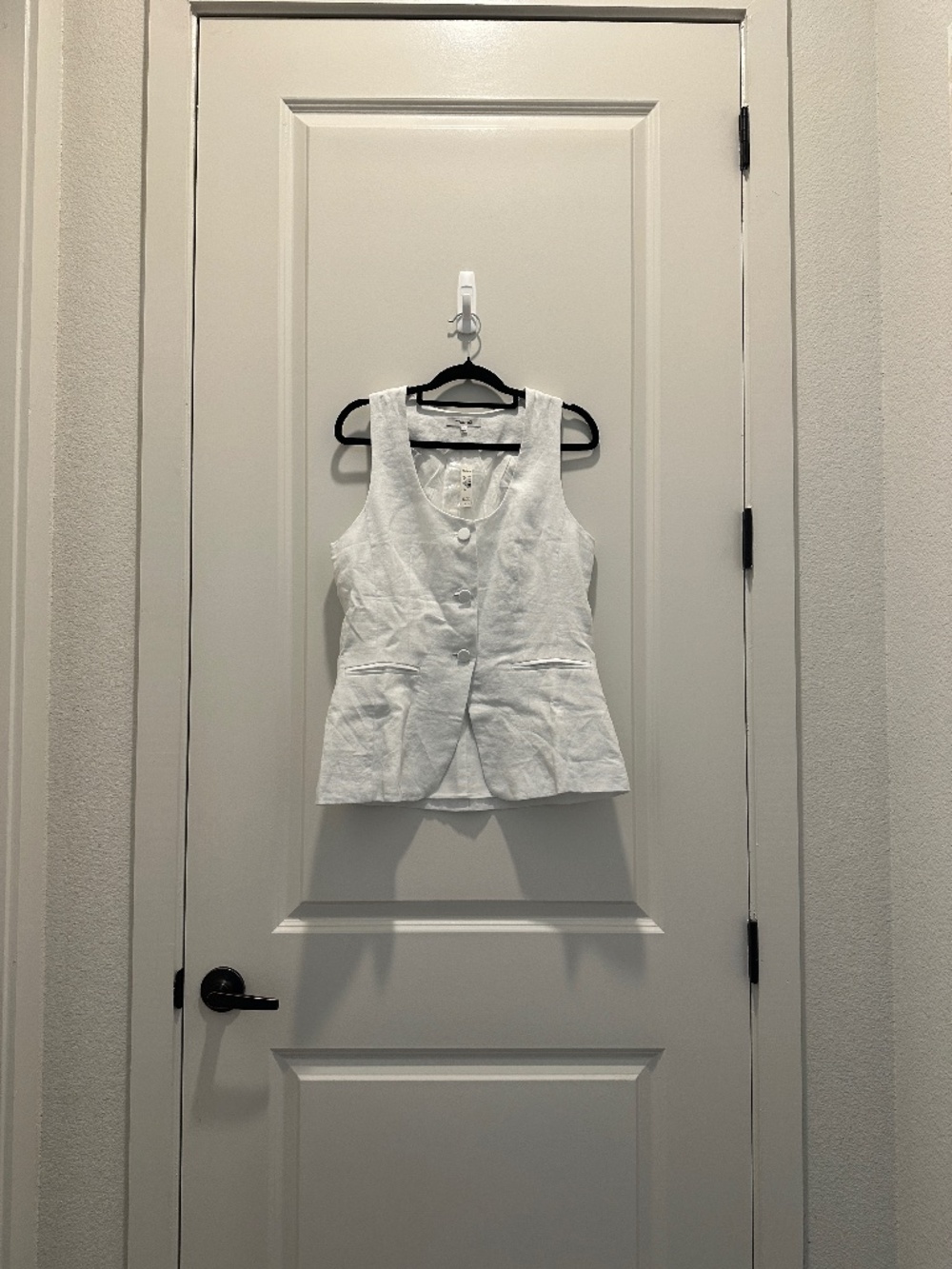 NWT Madewell 100% Linen Scoopneck Cutaway Vest - size 6 - salt white